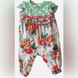 Matilda Jane Baby Girl Romper Polka Dot Floral Ruffle One Piece 0 – 3 M